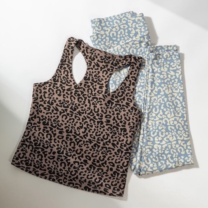 Leopard-print Racerback Tank Top
