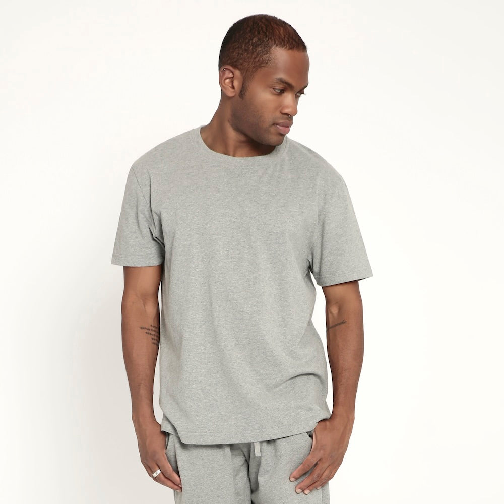 Man wearing an organic-mens-t-shirt