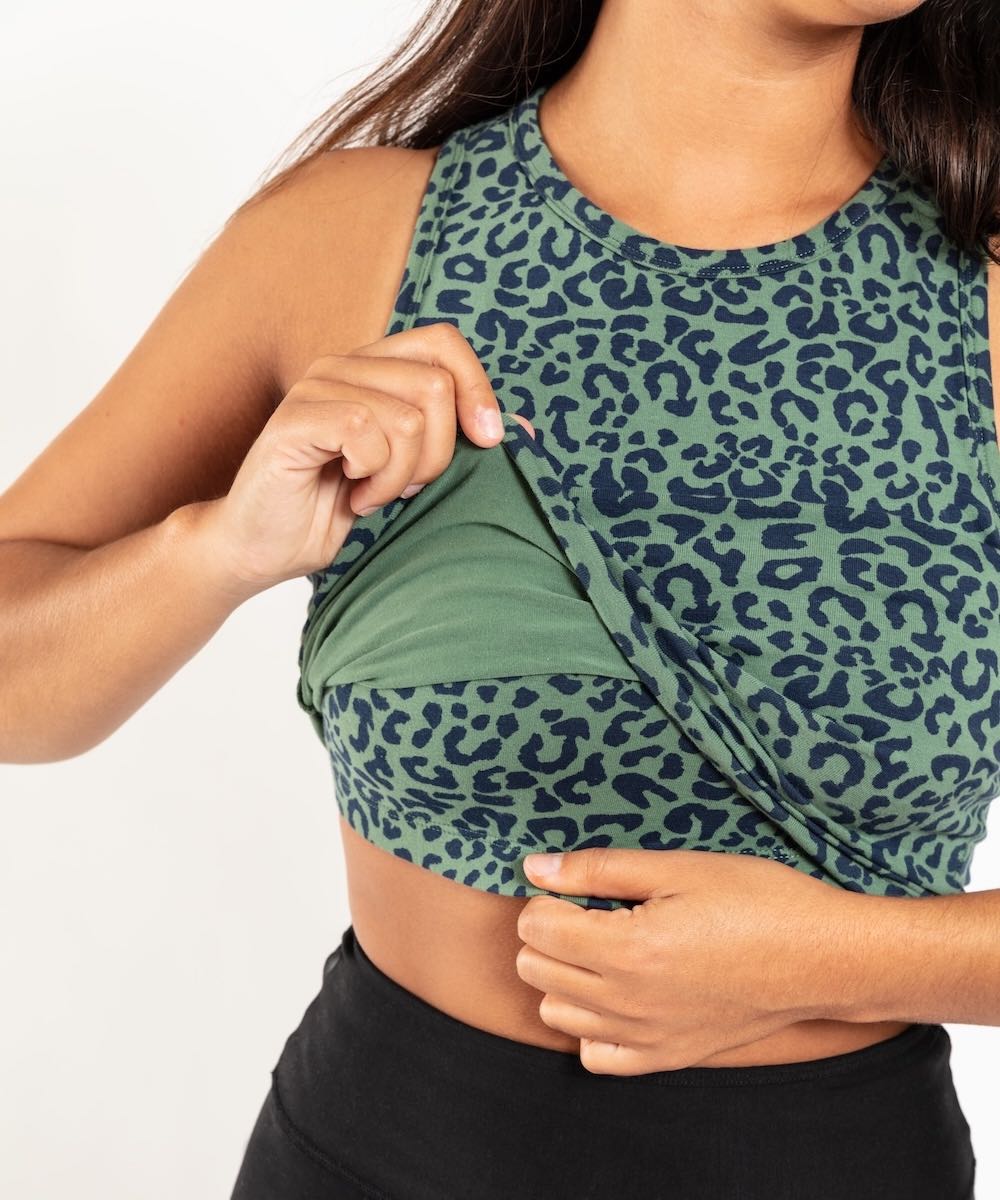 built in bra top organic cotton