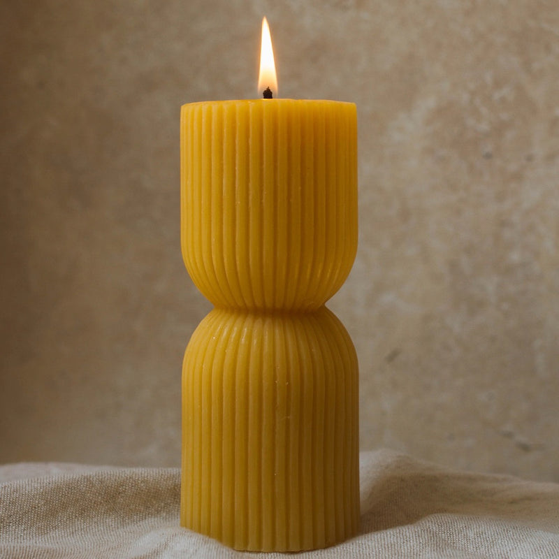 Beeswax-Candles-Pillar-Hourglass-Goldrick
