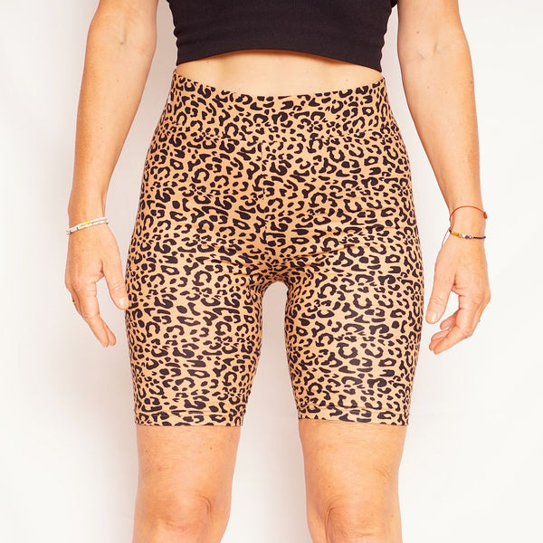 Leopard Print Biker Shorts - Organic Cotton